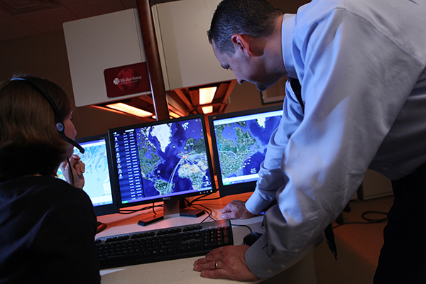 Transport coordinator tracking flights